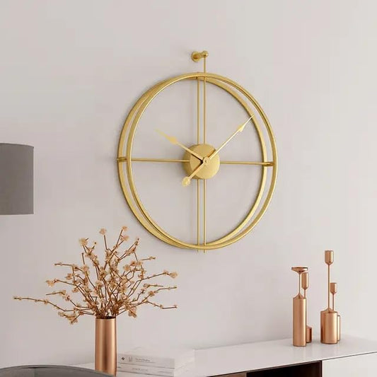 Zik Impex Modern Handmade Metal Wall Clock for Home Decor, Perfect for Bed Room/Living Room/Hotel/Restaurant (Gold) (Size: 24 Inch)